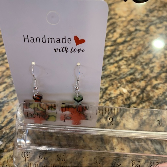 Handmade puzzle earrings - Picture 7 of 9